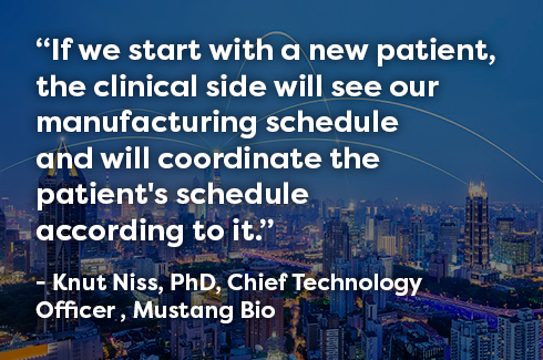 Manufacturing in autologous cell therapy - an interview with Knut Niss at Mustang Bio